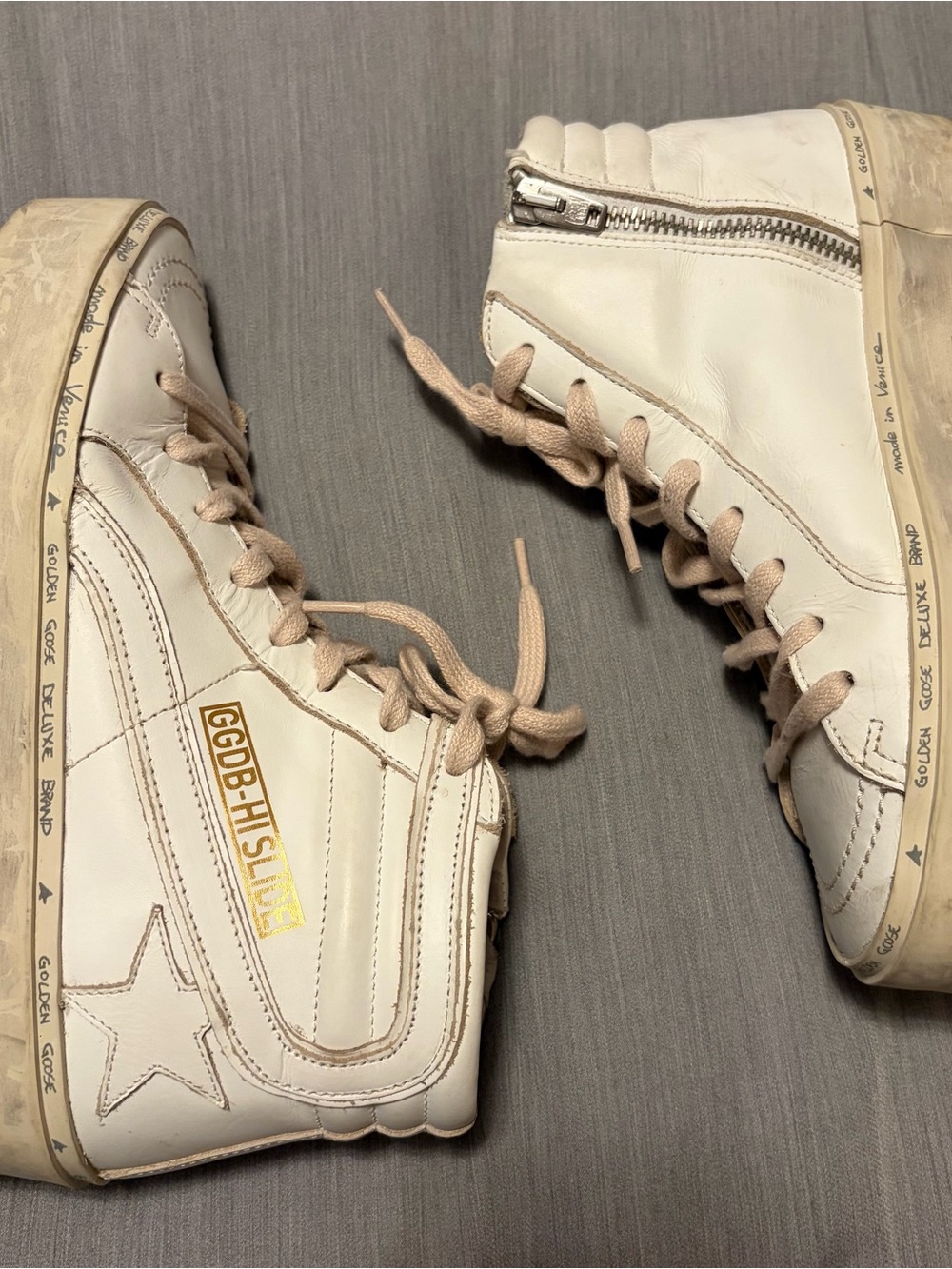 Golden Goose Hi Star Sneakers Hi Slide White W/ Pink Laces, 35 (5), High Top - Picture 9 of 15